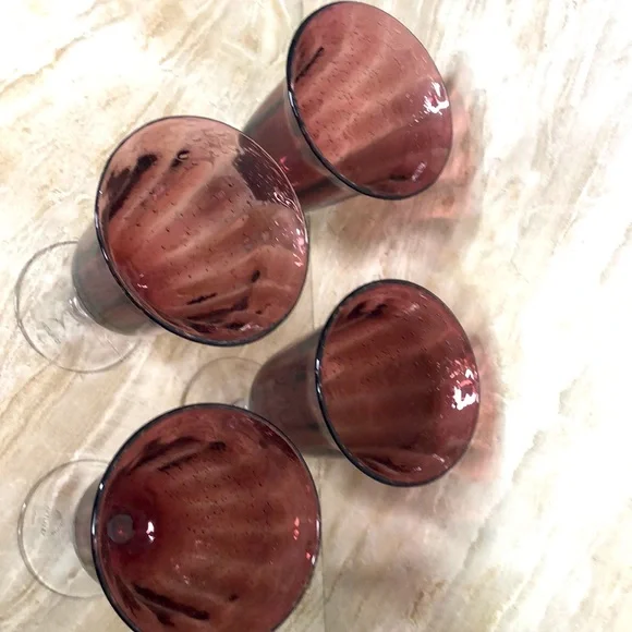 LAST SET! 4 Artland Savannah Purple Bubble Glass 14oz Drinking Glasses Goblets - Picture 11 of 16